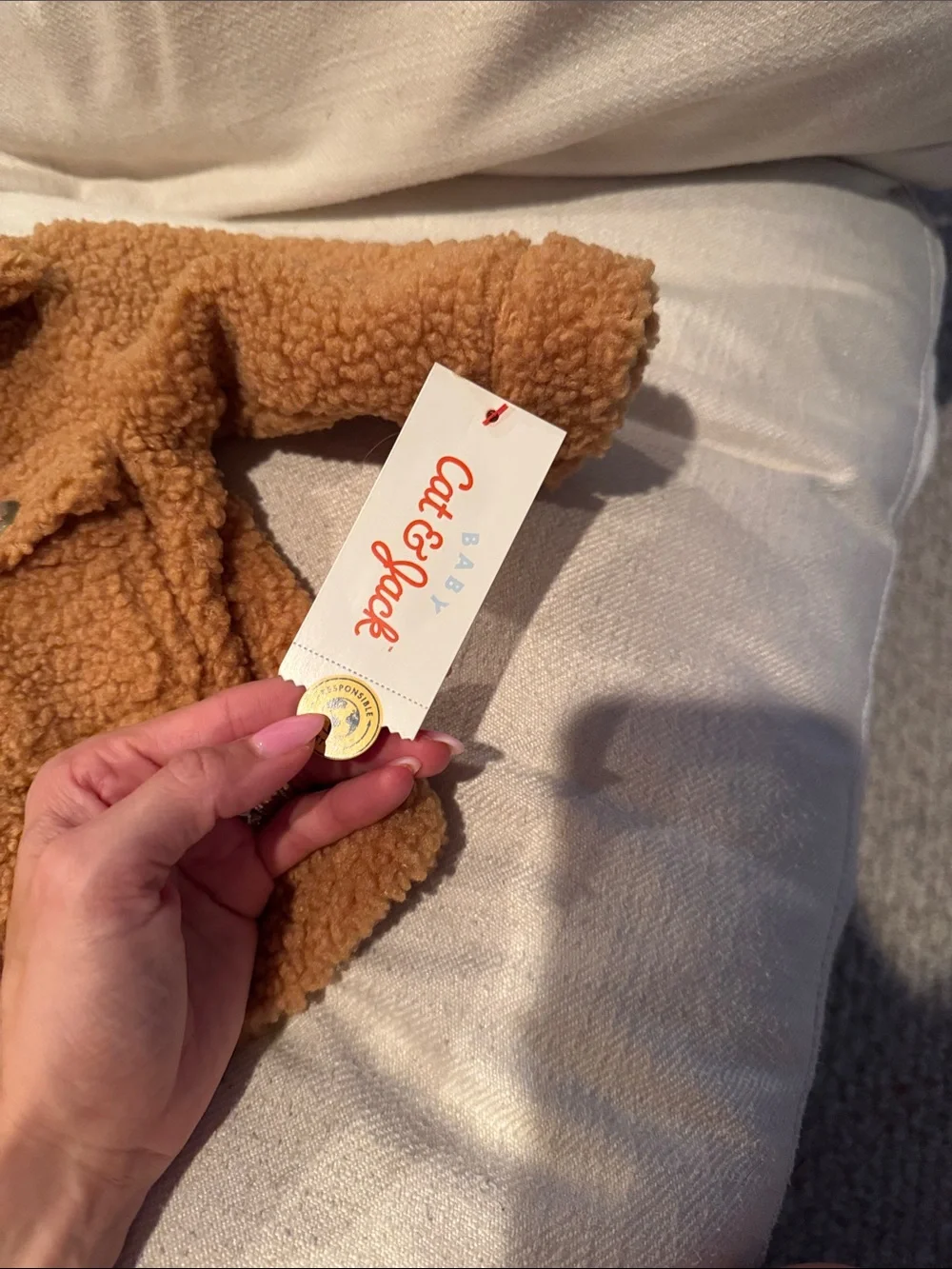 Cat & Jack Teddy Sherpa Jacket in Rust Brown